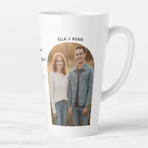 Tasse Latte Noms et photo personnalisés de couple pour la Sain