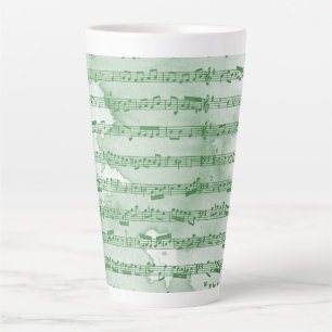 Tasse Latte Notes musicales aquarelle
