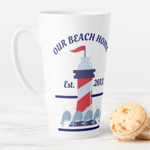 Tasse Latte Notre maison de plage, phare