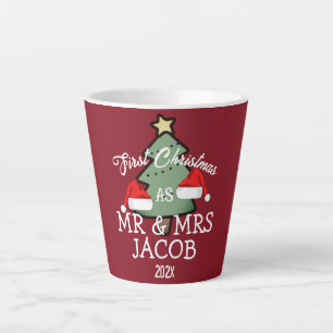 Tasse Latte Notre premier Noël en tant que M. et Mme Newlywa