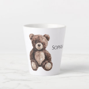 Tasse Latte Nounours Ours en Peluche Brun au Chocolat
