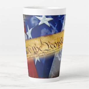 Tasse Latte Nous Le Peuple Drapeau Américain