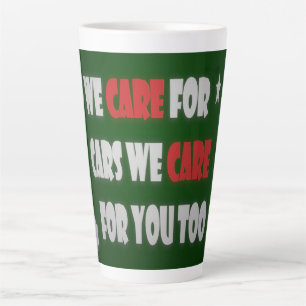 Tasse Latte Nous Nous Occupons Des Voitures