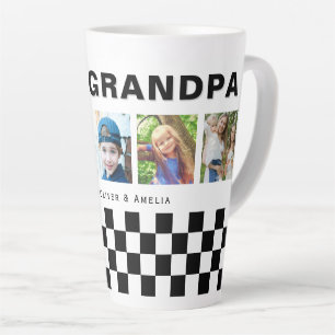Tasse Latte Nous t'aimons Papy Motif d'échecs 5 Photo Souvenir