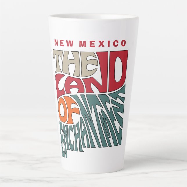 Tasse Latte Nouveau Mexique Nickname Word Art (Devant)