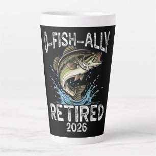 Tasse Latte O-Fish-Ally Retraité 2026 Humour Drôle