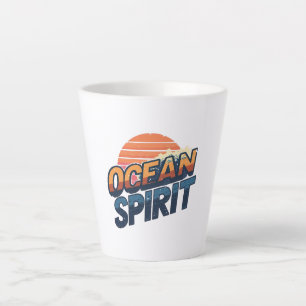 Tasse Latte "Ocean Spirit" Graphique Rétro Été