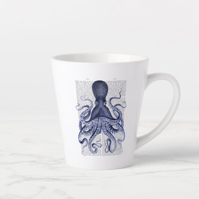 Tasse Latte Octopus bleu (Droite)