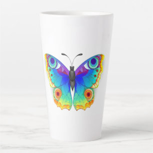 Tasse Latte Oeil de paon arc-en-ciel