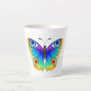 Tasse Latte Oeil de paon arc-en-ciel