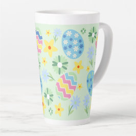 Tasse Latte Oeuf de Pâques floral