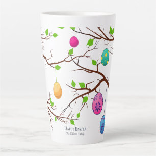 Tasse Latte OEufs de Pâques, Branches des arbres du printemps