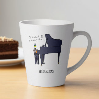 Tasse Latte Œuvre d'art de Burt Quackarach Canard Joueur de Pi