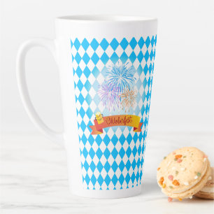 Tasse Latte OKTOBERFEST festival de bière drapeau bleu bavaro
