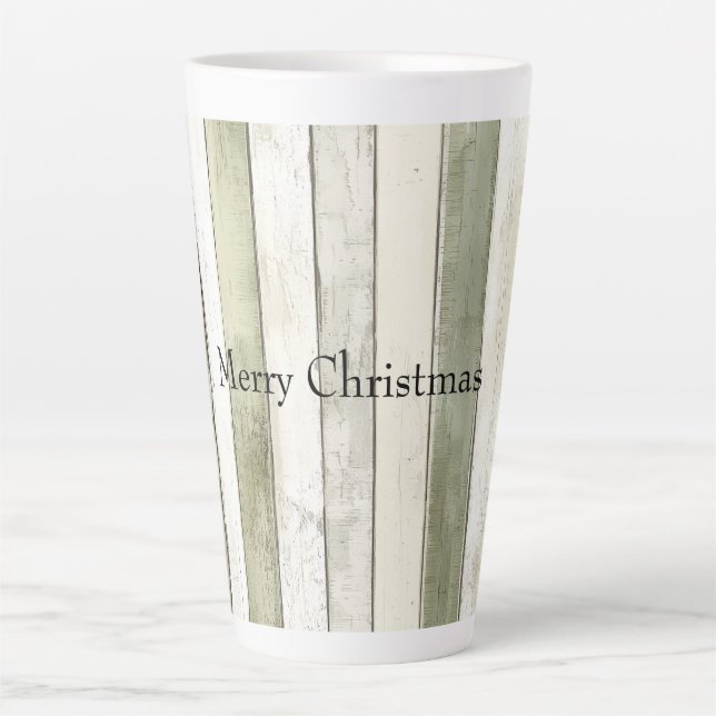 Tasse Latte Olive bio Faux Ivoire Bois Grandes Pâtes Noël (Devant)