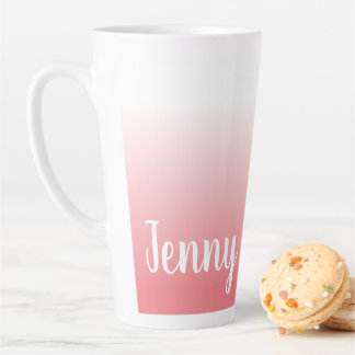 Tasse Latte Ombre corallienne personnalisée