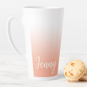 Tasse Latte Ombre de pêche personnalisée