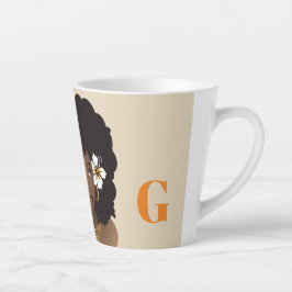 Tasse Latte Orange & Beige, Beauté des cheveux naturels avec F