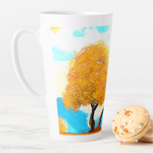Tasse Latte "Orange Coloured Nature" Belle Photo. Commandez dè