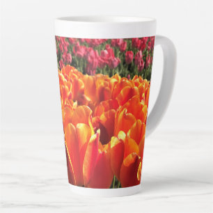 Tasse Latte Orange & Red Tulips
