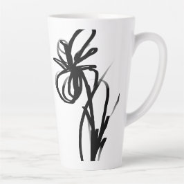 Tasse Latte Orchidée Blanc : Abstrait blanc et noir