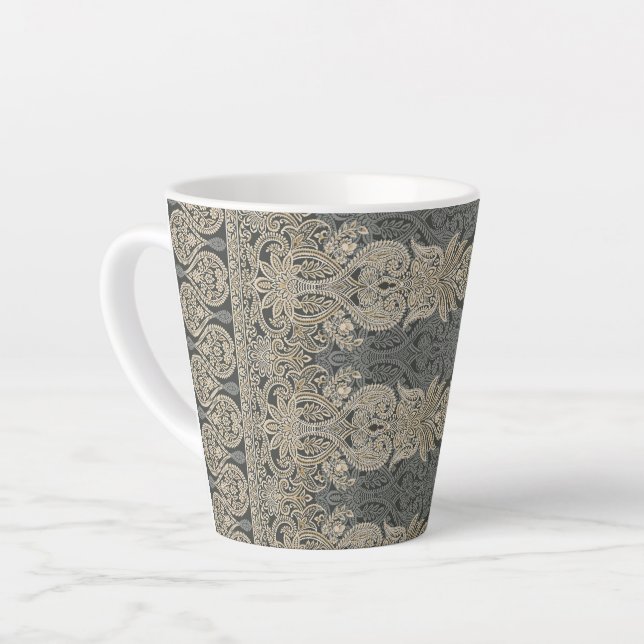 Tasse Latte Ornamental Traditional Paisley design (Angle gauche)