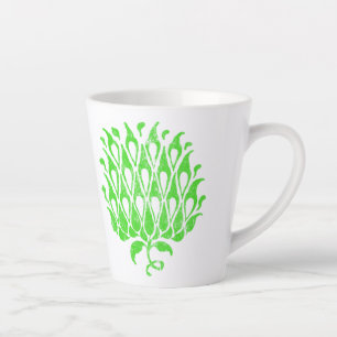 Tasse Latte Ornement floral classique Illustration botanique