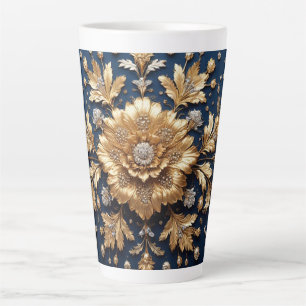 Tasse Latte Ornement floral doré