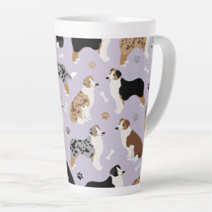 Tasse Latte Os et pattes des bergers australiens