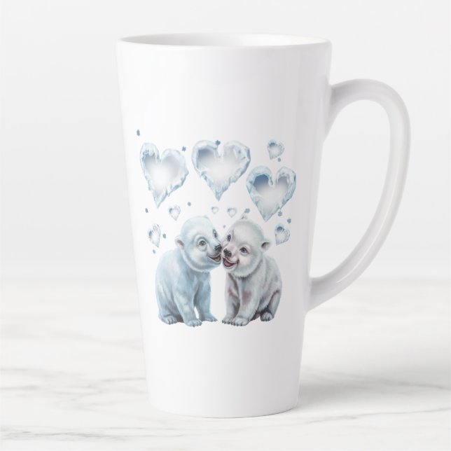 Tasse Latte Ours polaires mignons (Droite)
