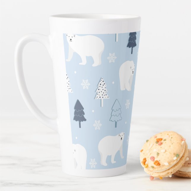 Tasse Latte Ours polaires mignons (En situation)