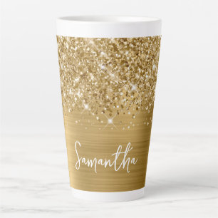 Tasse Latte Pailleté Pailleté Or Glam Nom