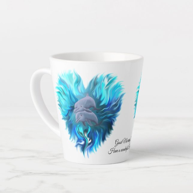 Tasse Latte Paire de dauphins (Angle gauche)