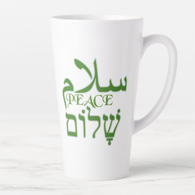 Tasse Latte Paix arabe et hébreu (Droite)