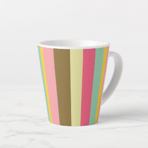 Tasse Latte Palette de couleurs rayées d'été