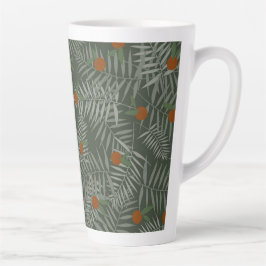 Tasse Latte Palm Feuilles & Oranges