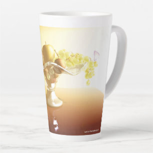 Tasse Latte Panier de verre avec fruits et batteries