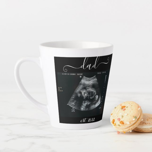 Tasse Latte papa est. 2022 Avec Ultrasound Picture (En situation)