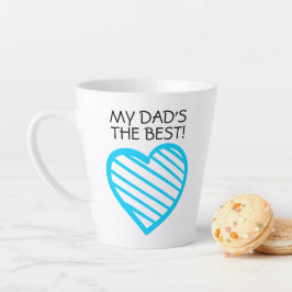 Tasse Latte PAPA EST LE MEILLEUR | Coeur Bleu Bleu Brouillé