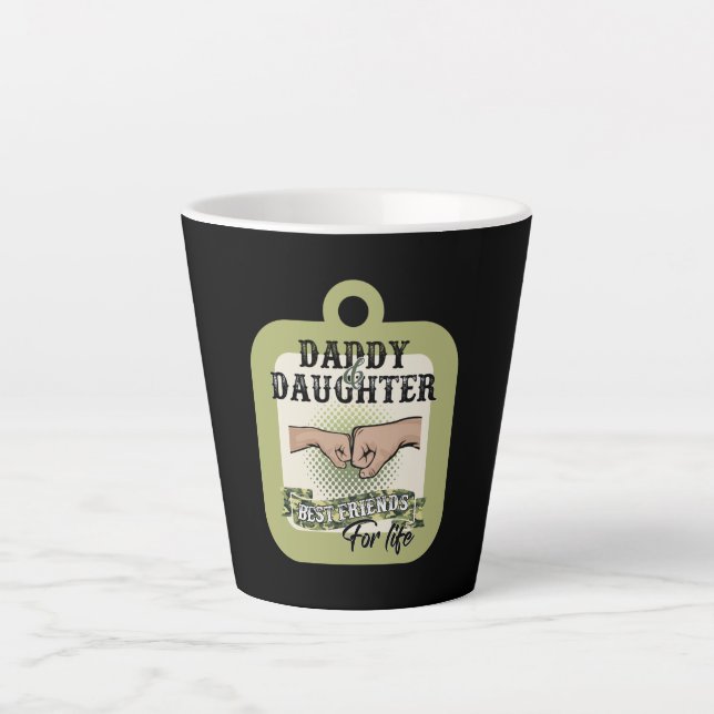 Tasse Latte papa et fille meilleurs amis à vie (Devant)