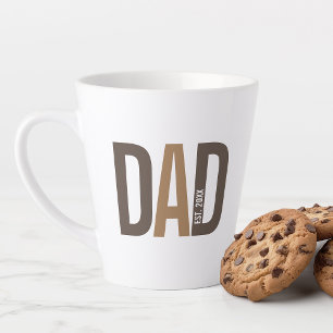 Tasse Latte Papa personnalisé Brown moderne établi