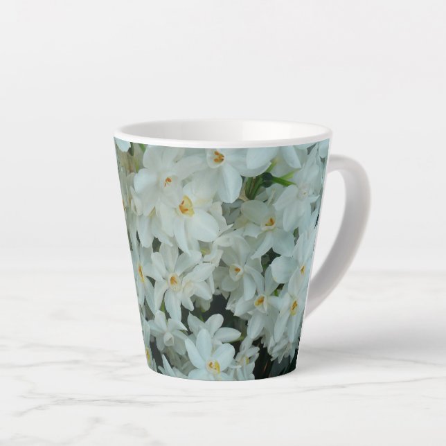 Tasse Latte Paperwhite Narcissus Fleurs blanches délicates (Angle droit)