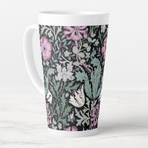Tasse Latte Papier peint botanique victorien aux coquelicots d