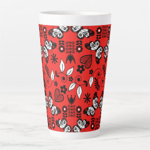 Tasse Latte Papillon art populaire scandinave