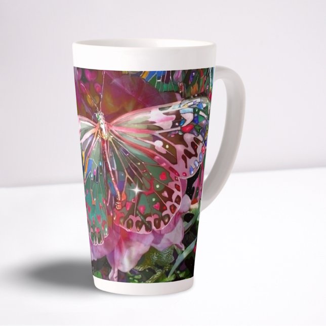 Tasse Latte Papillon de l'aube montante (Créateur téléchargé)