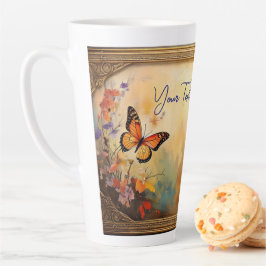Tasse Latte Papillons dans le cadre
