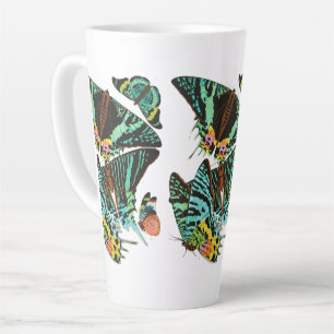 Tasse Latte Papillons verts vintage de E.A. Séguy