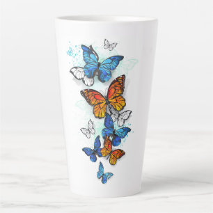 Tasse Latte Papillons volants Morpho et Monarch