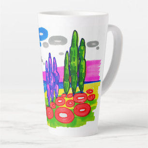 Tasse Latte Paradis Pop Art – Paysage Graphique Audacieux