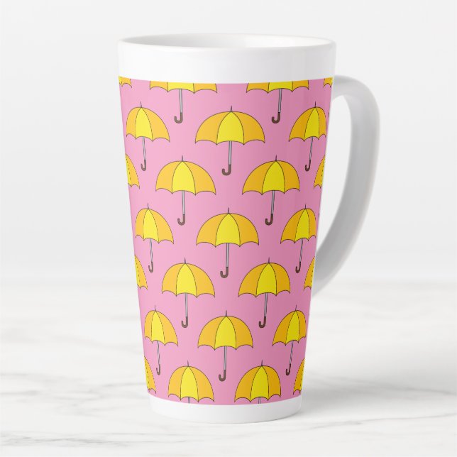 Tasse Latte Parapluie jaune (Angle droit)